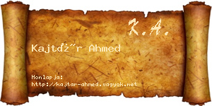 Kajtár Ahmed névjegykártya